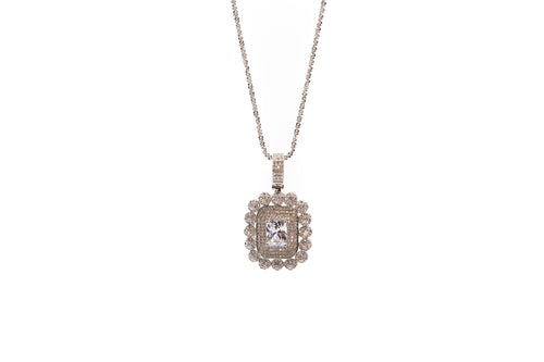 Encrusted Pave Pennant Necklace