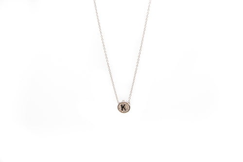 Circle Pave Initial Pendant