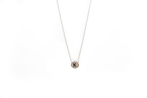 Circle Pave Initial Pendant