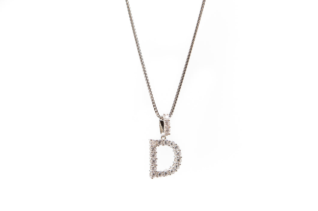 Sterling Silver Tennis Stone Initial D