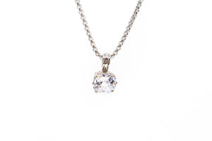 Silver Clear Pendant Necklace