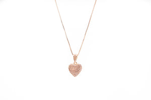 Rose Gold Puffy Heart Necklace