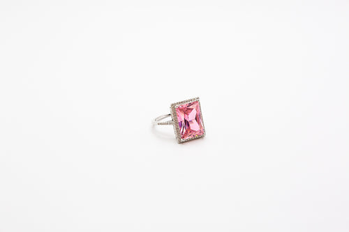 Pink Emerald Cut Stone