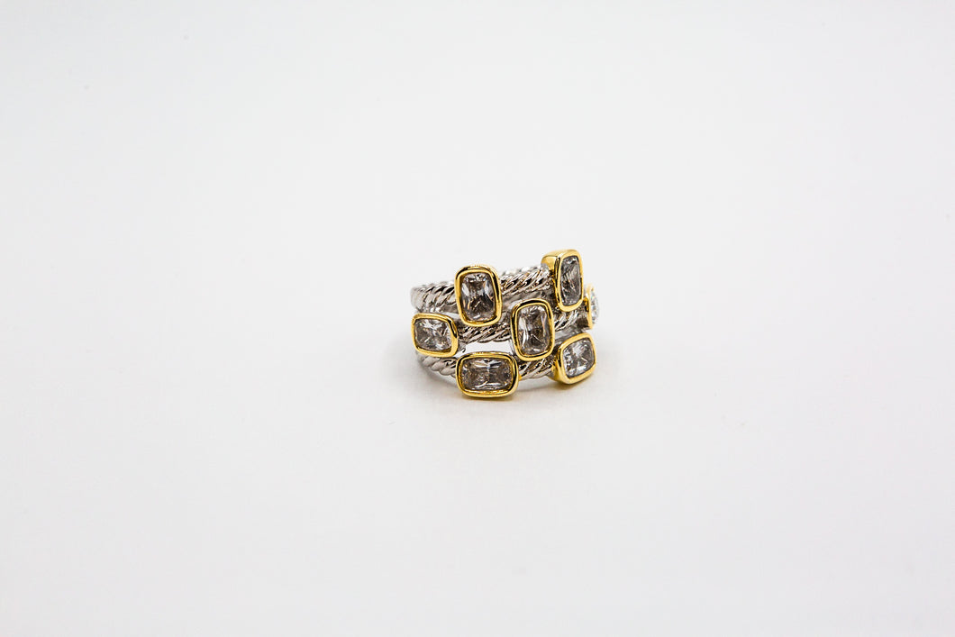 High end designer inspired ring (two-tone)