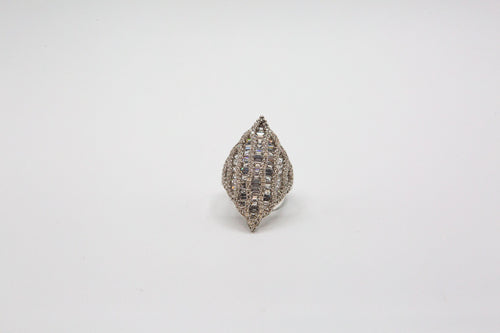 Sterling Silver Ring with Baguette set stones