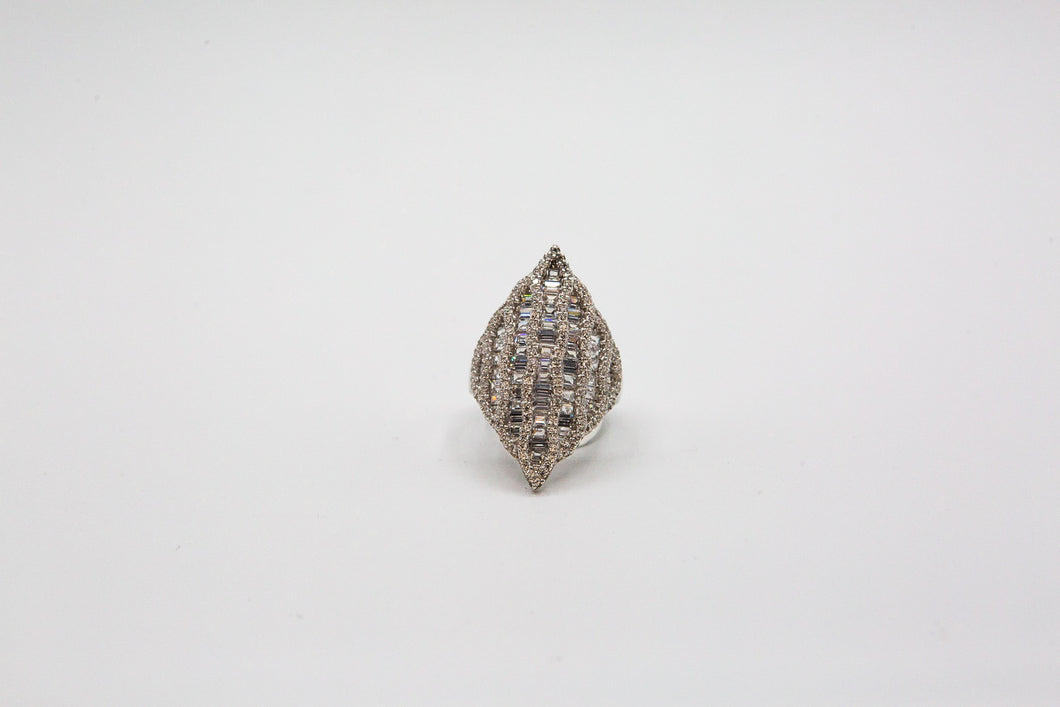 Sterling Silver Ring with Baguette set stones