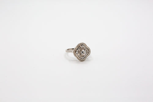 Sterling silver with baguette and pave stones