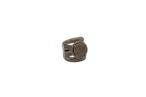 Sterling silver Statement ring with Pave Stones
