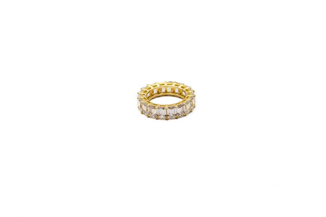 Emerald Gold Eternity band ring