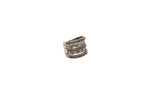 5 row ring with pave stones
