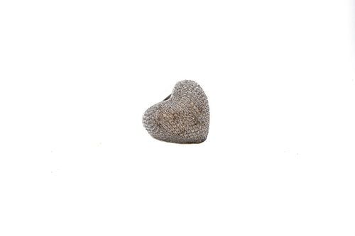 Puffy Heart Silver Ring