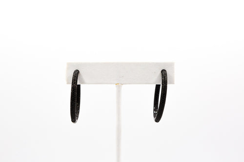 Black Pave Hoop Earring