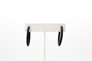 Black Pave Hoop Earring