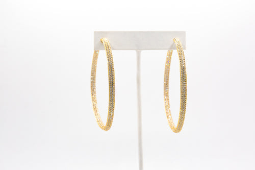 Pave Gold Hoop Earrings