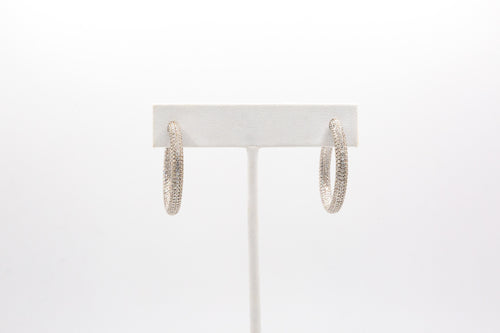 Pave Stone Hoop Earring