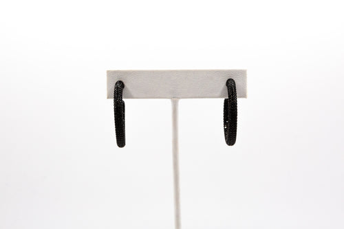 Black Pave Stone Hoop Earring