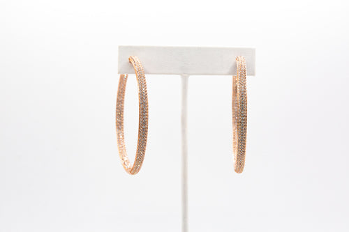 Rose Gold Pave Hoop Earring (medium)