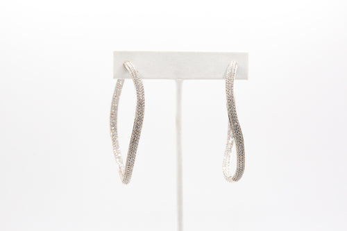Wavy Pave Hoop Earring