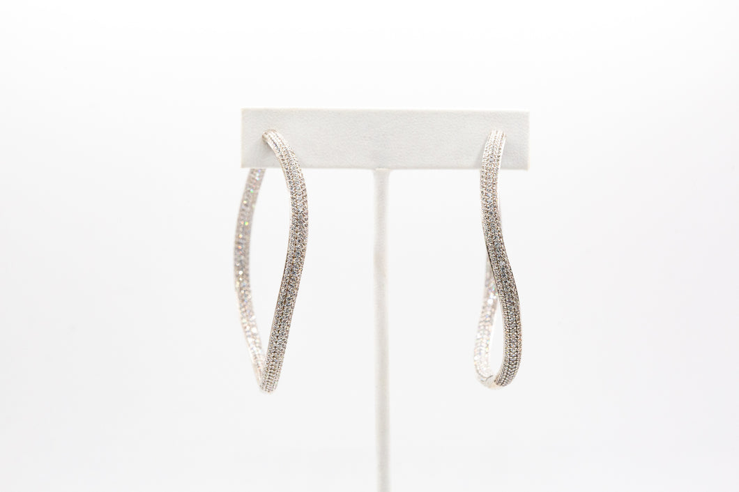 Wavy Pave Hoop Earring